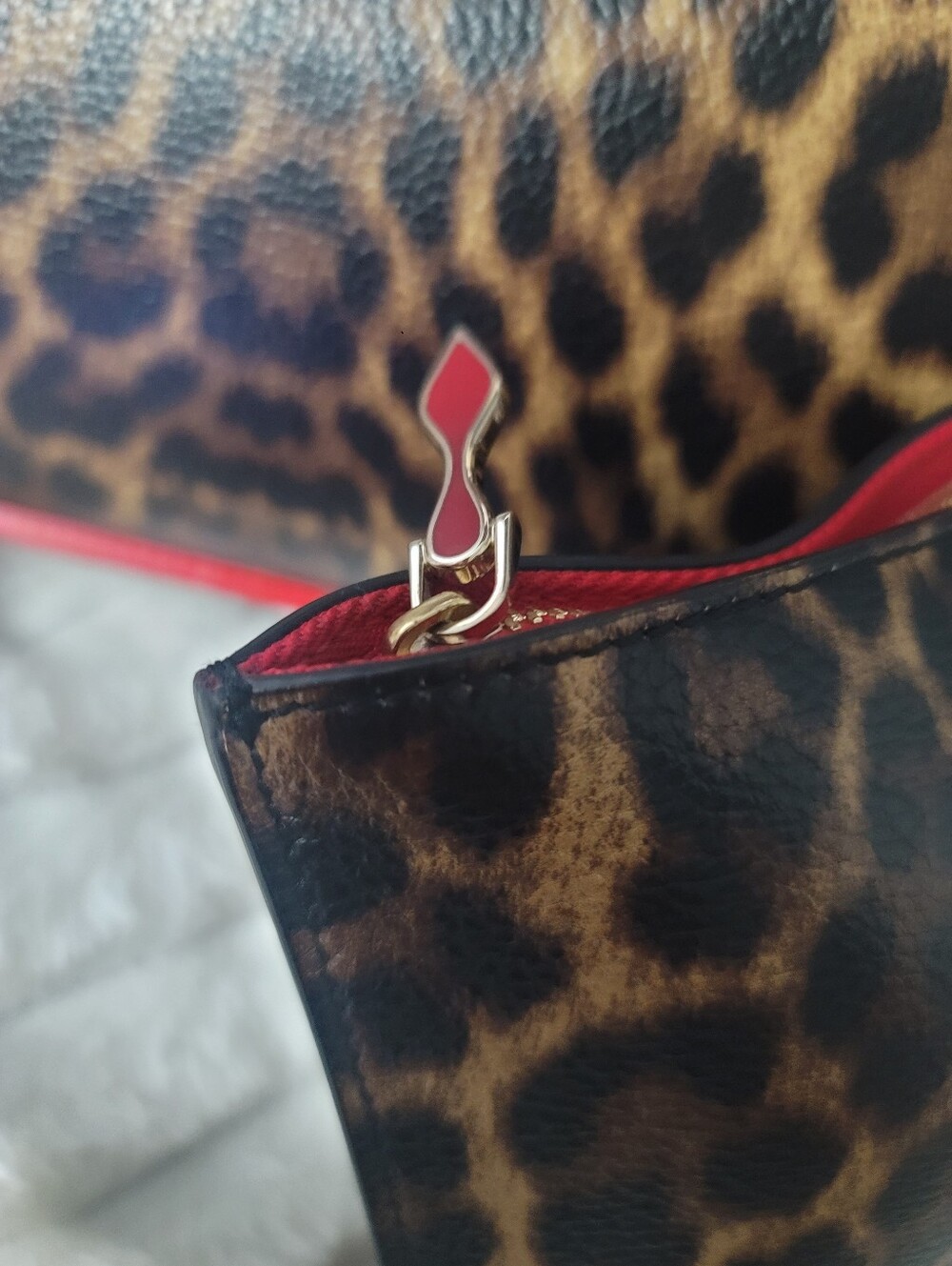 Christian Louboutin Cabata Small Leopard-Print Tote Bag With Pouch  Dustbag - Picture 11 of 16